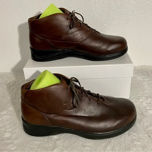 Propet Brown Leather Elite Walkers Women’s Size 8X (2E) Wide Steel Shank Lace Up - Picture 3 of 11